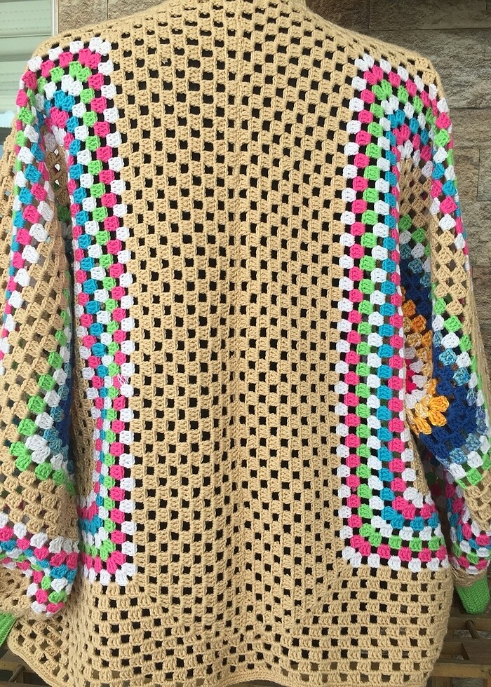 El örgüsü  coton ip salaş hırka - Görsel 3