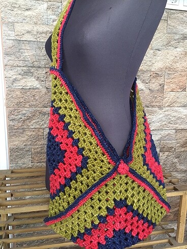 Elörgüsü batik ip omuz çantası