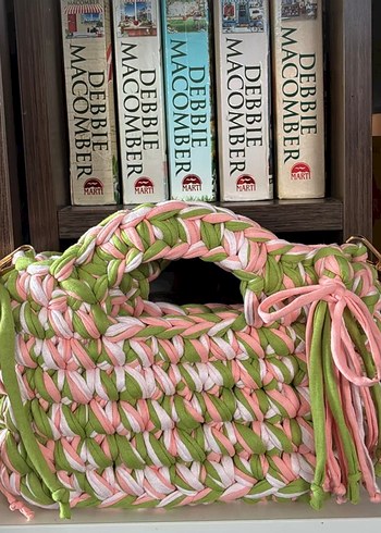 Tasarımcı Pastel Orgu Mini Omuz Cantasi