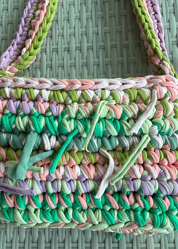 Tasarımcı Pastel Orgu Omuz Cantasi Yazlik Ve Sik