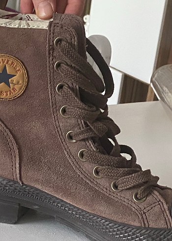 Converse Kadın Kahverengi Süet Dolgu Topuklu Sneakers