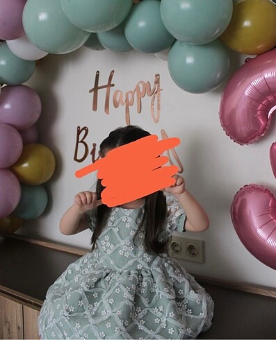 4 Yaş Beden yeşil Renk Le Mabelle Papatyalı Elbise