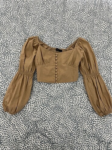BSL Bej Crop Bluz Büstiyer
