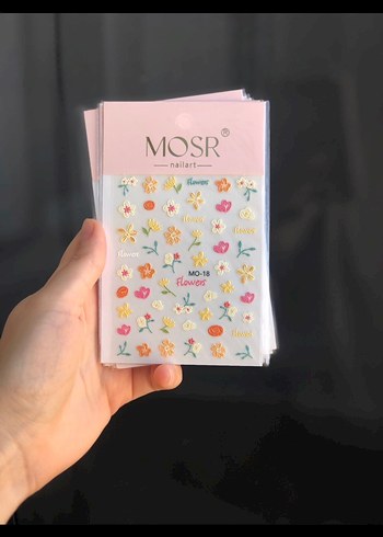 MOSR Pastel Çok Renkli Tırnak Süsleri Sticker Nail Art - Görsel 4