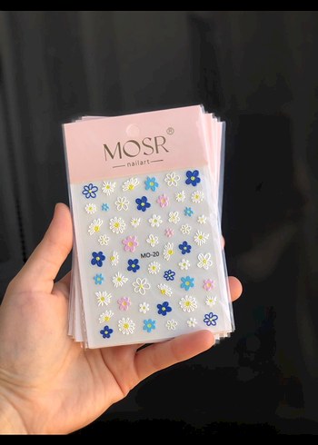 MOSR Pastel Çok Renkli Tırnak Süsleri Sticker Nail Art - Görsel 3
