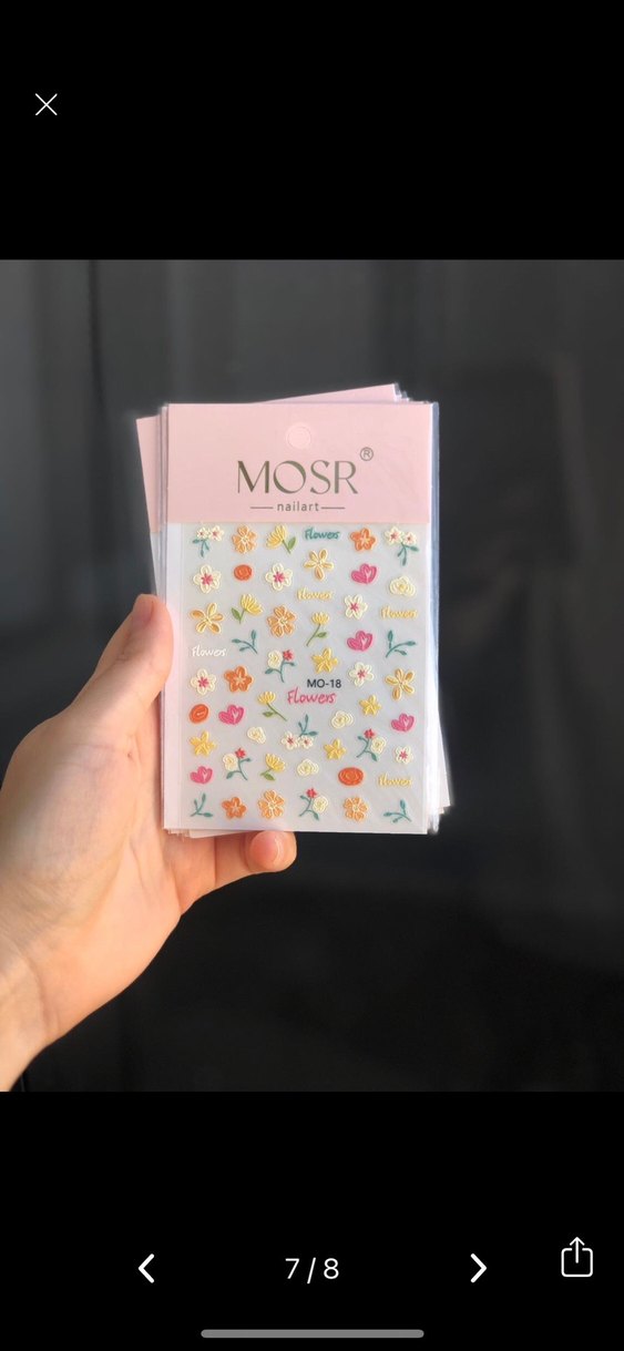 MOSR Pastel Çok Renkli Tırnak Süsleri Sticker Nail Art - Görsel 4