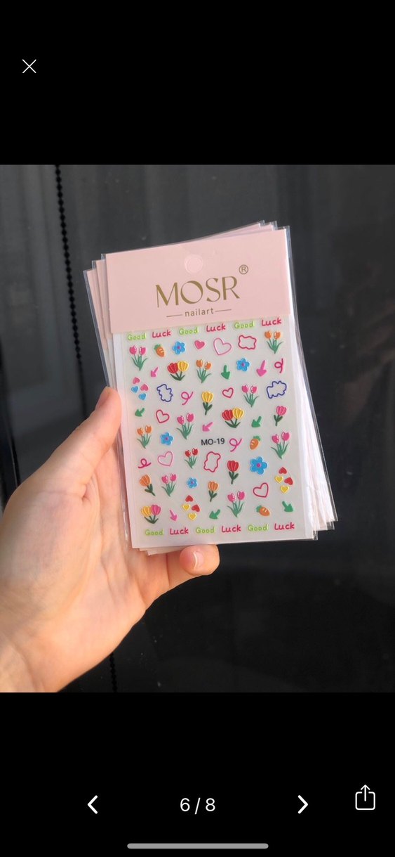 MOSR Pastel Çok Renkli Tırnak Süsleri Sticker Nail Art - Görsel 5