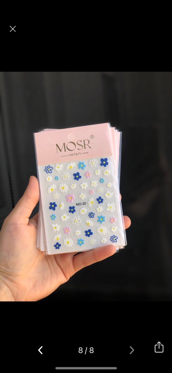 MOSR Pastel Çok Renkli Tırnak Süsleri Sticker Nail Art - Görsel 3