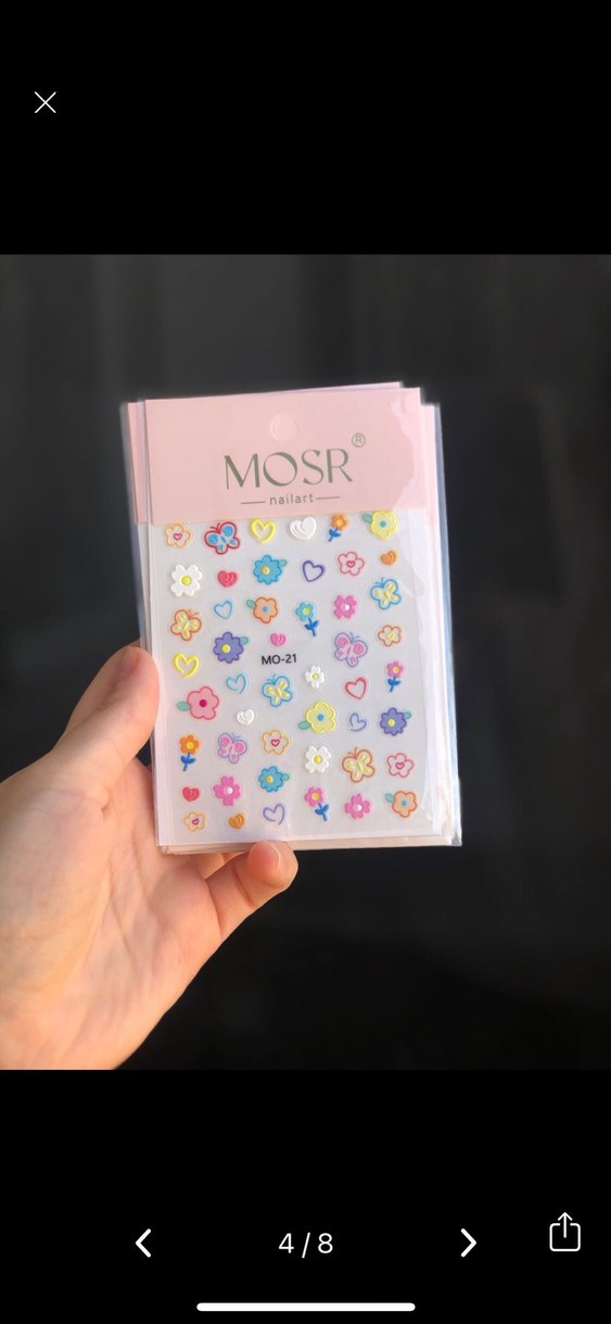 MOSR Pastel Çok Renkli Tırnak Süsleri Sticker Nail Art - Görsel 2