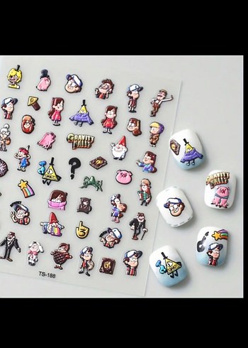 Esrarengiz Kasaba tırnak sticker nail art - Görsel 2