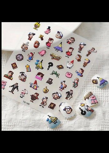 Esrarengiz Kasaba tırnak sticker nail art - Görsel 3