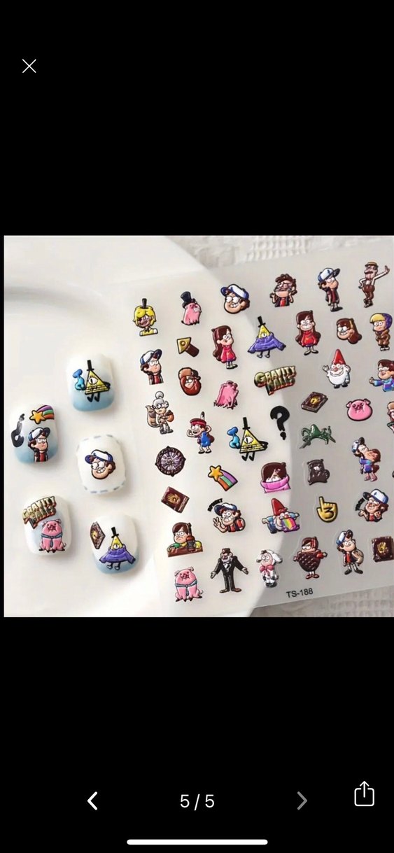 Esrarengiz Kasaba tırnak sticker nail art - Görsel 4