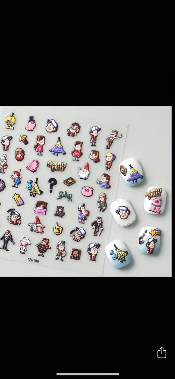 Esrarengiz Kasaba tırnak sticker nail art - Görsel 2