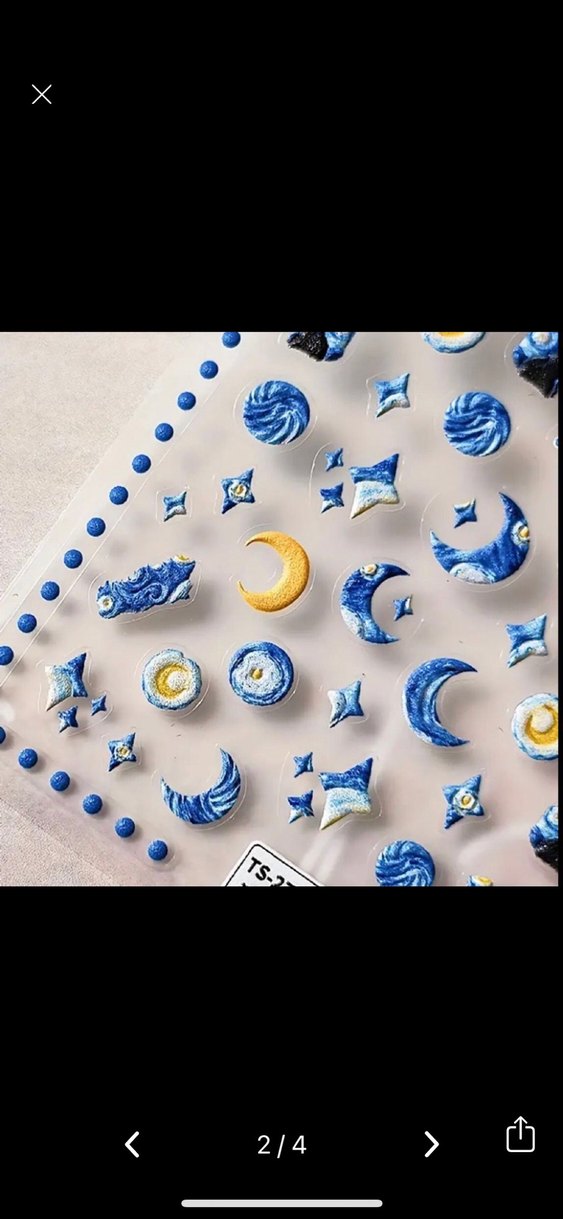 Yıldızlı Gece Tırnak Süsleri Sticker Nail Art - Görsel 2