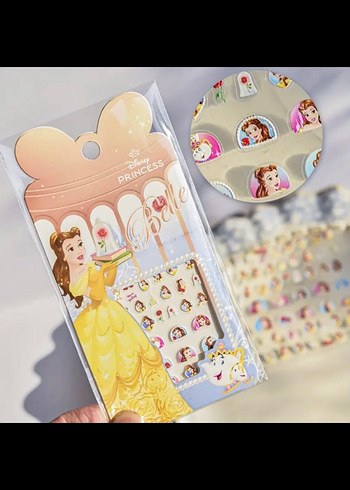 Disney Prenses Tırnak Süslemeleri Sticker Nail Art - Görsel 3