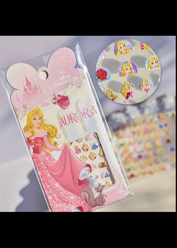 Disney Prenses Tırnak Süslemeleri Sticker Nail Art - Görsel 5