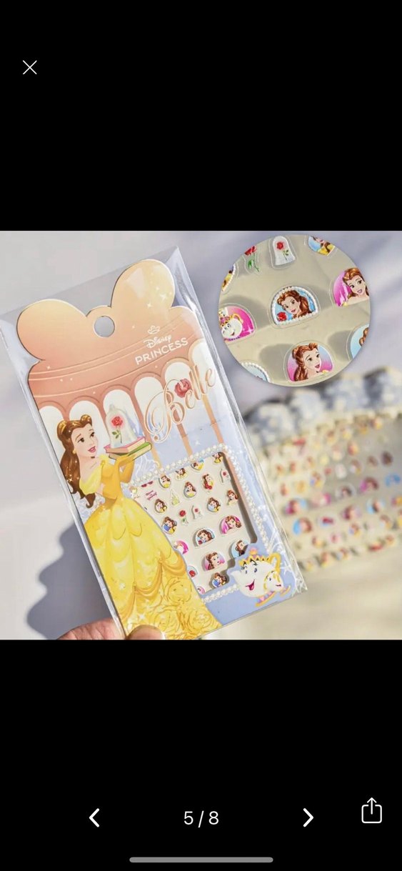 Disney Prenses Tırnak Süslemeleri Sticker Nail Art - Görsel 3