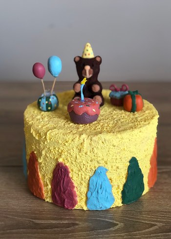 Ayıcık Doğum Günü Maket Pasta - Görsel 5