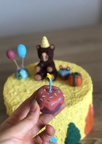 Ayıcık Doğum Günü Maket Pasta - Görsel 6