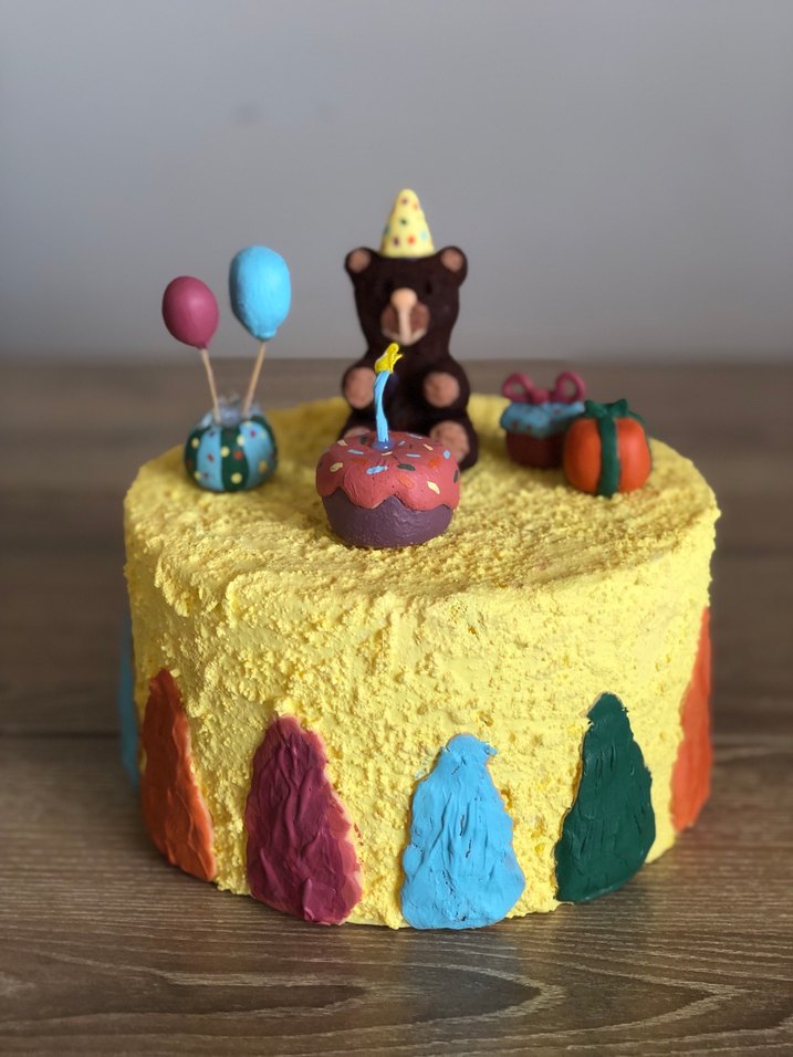 Ayıcık Doğum Günü  Maket Pasta - Görsel 5