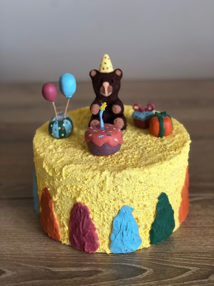 Ayıcık Doğum Günü  Maket Pasta - Görsel 4