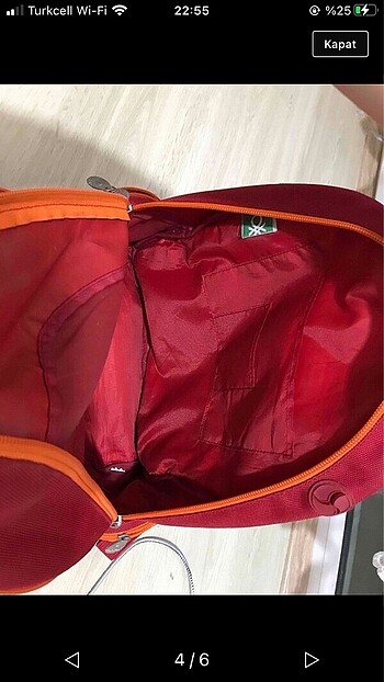  Beden kırmızı Renk Orijinal Benetton çanta