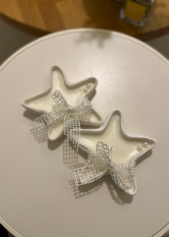 Beyaz Yıldız Şekilli Mumluk nişan hediyeliği - Görsel 2