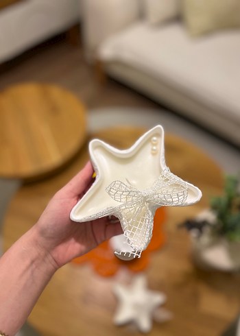 Beyaz Yıldız Şekilli Mumluk nişan hediyeliği - Görsel 3