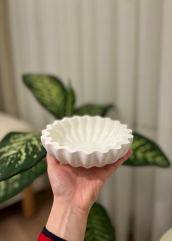 Beyaz Pastel Dalgalı takı tabağı - Görsel 3