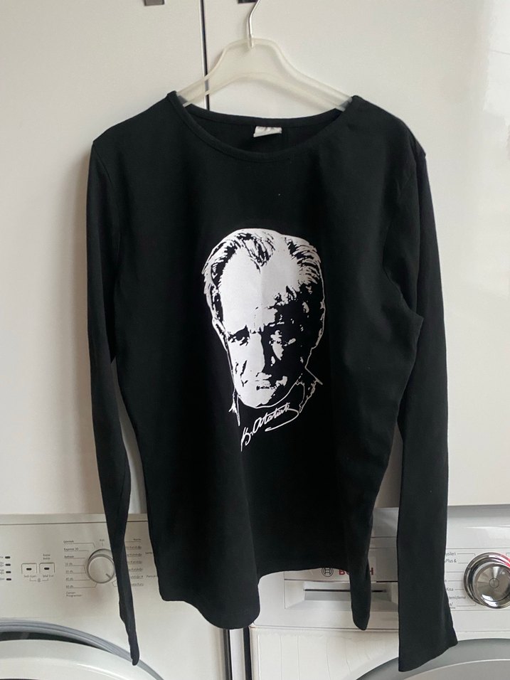 Siyah Atatürk Baskılı Tişört - Görsel 2