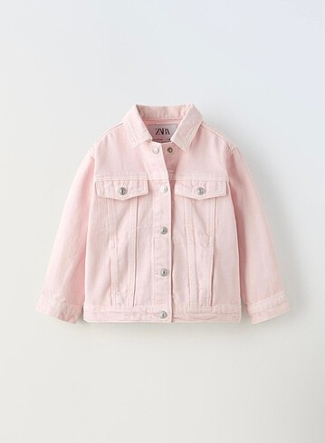 Zara Pembe Çocuk Kot Ceket