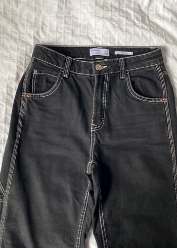 Bershka Siyah Düz Kesim Kadın Jean - Görsel 3