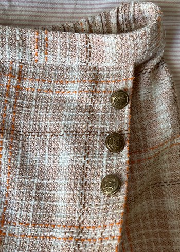 Düğmeli Bej Midi kız çocuk Etek - Görsel 2