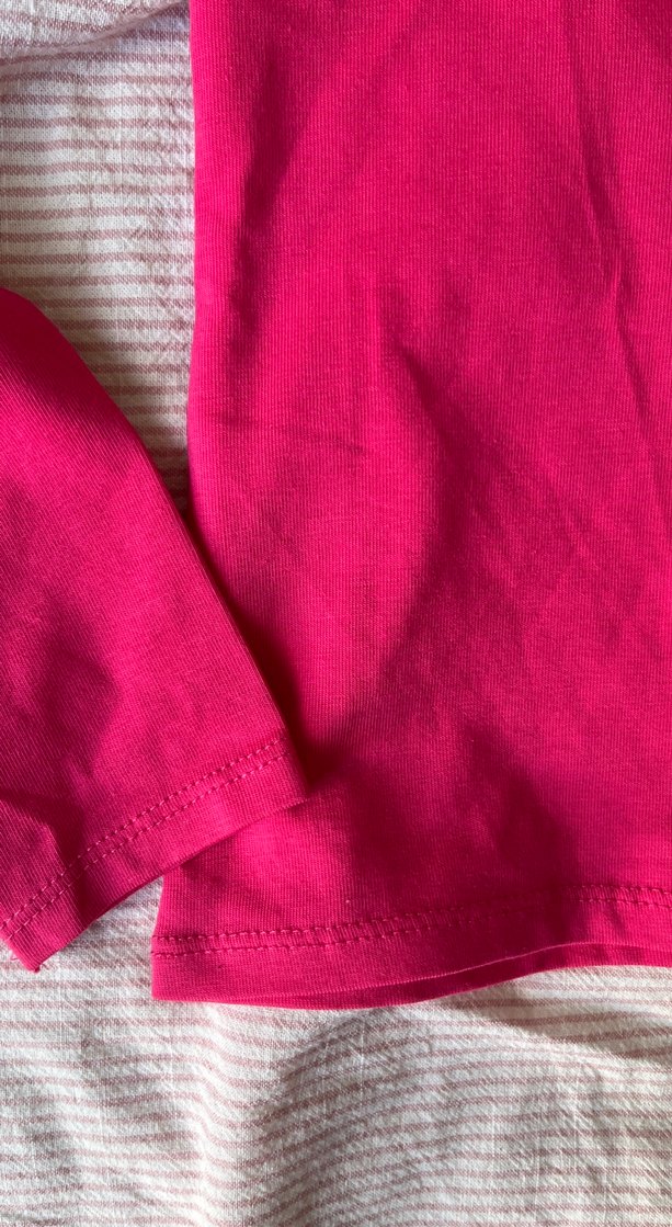 Kız Çocuk Parlak Pembe Uzun Kollu Tişört - Görsel 3