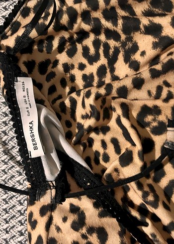 Bershka Leopar Desenli Uzun Strappy Elbise - Görsel 5
