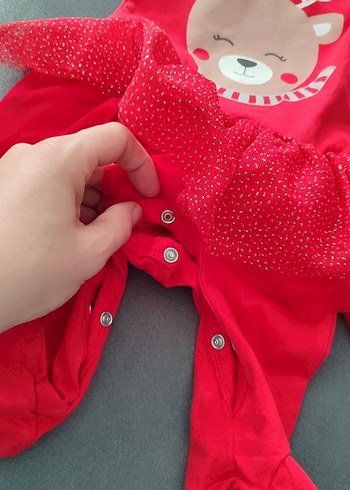 Kız Bebek Kırmızı Fırfırlı Uzun Kollu Body - Görsel 3