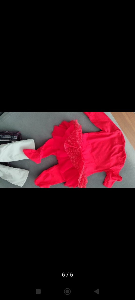 Kız Bebek Kırmızı Fırfırlı Uzun Kollu Body - Görsel 4