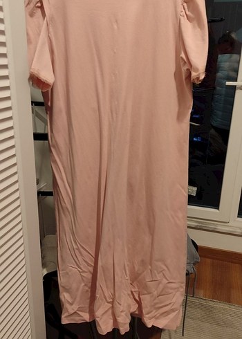 Pembe Vintage Midi hamile Gecelik - Görsel 4