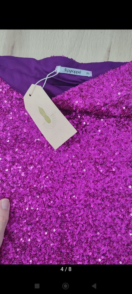 Pembe Parlak Mini Etek - Görsel 3