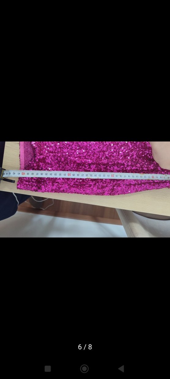 Pembe Parlak Mini Etek - Görsel 5