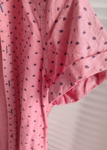 Pembe Kısa Kollu Erkek Gömlek - Görsel 2