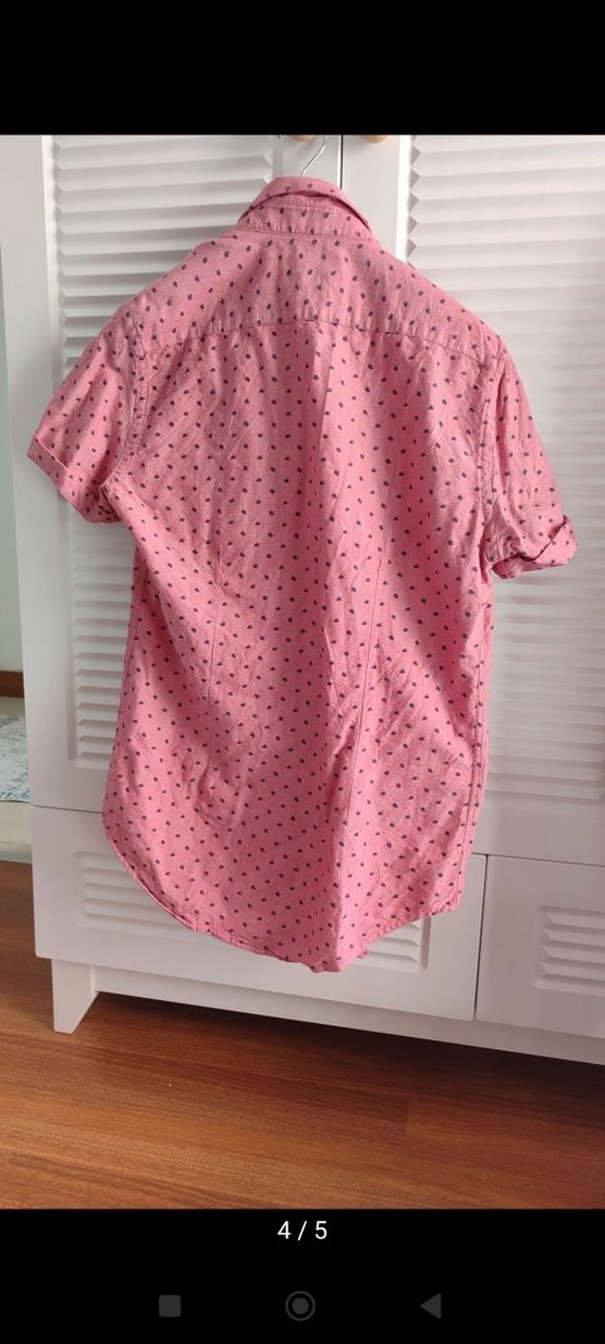 Pembe Kısa Kollu Erkek Gömlek - Görsel 4