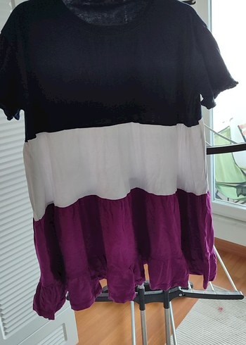 Mor Renkli Pamuklu Hamile Tişörtü - Görsel 2