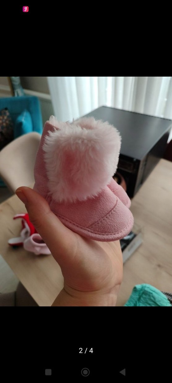 Kız Çocuk Pembe Kürklü Sıcak Panduf - Görsel 2