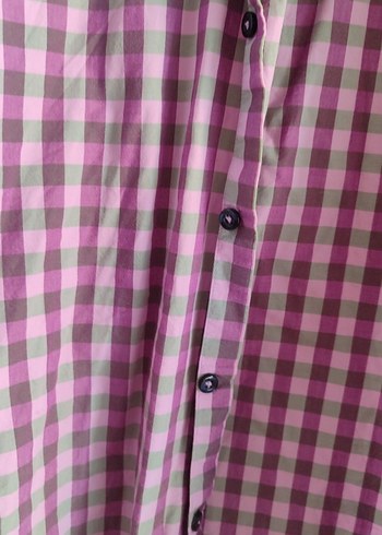 Pembe Kareli Kısa Kollu Erkek Gömlek - Görsel 2