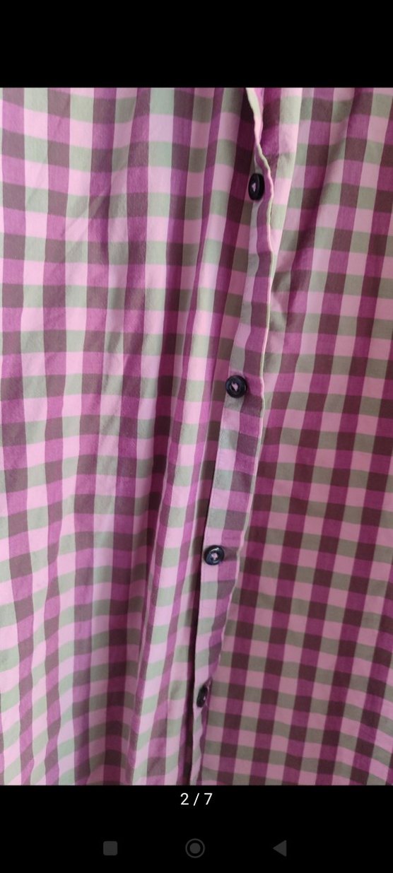 Pembe Kareli Kısa Kollu Erkek Gömlek - Görsel 2