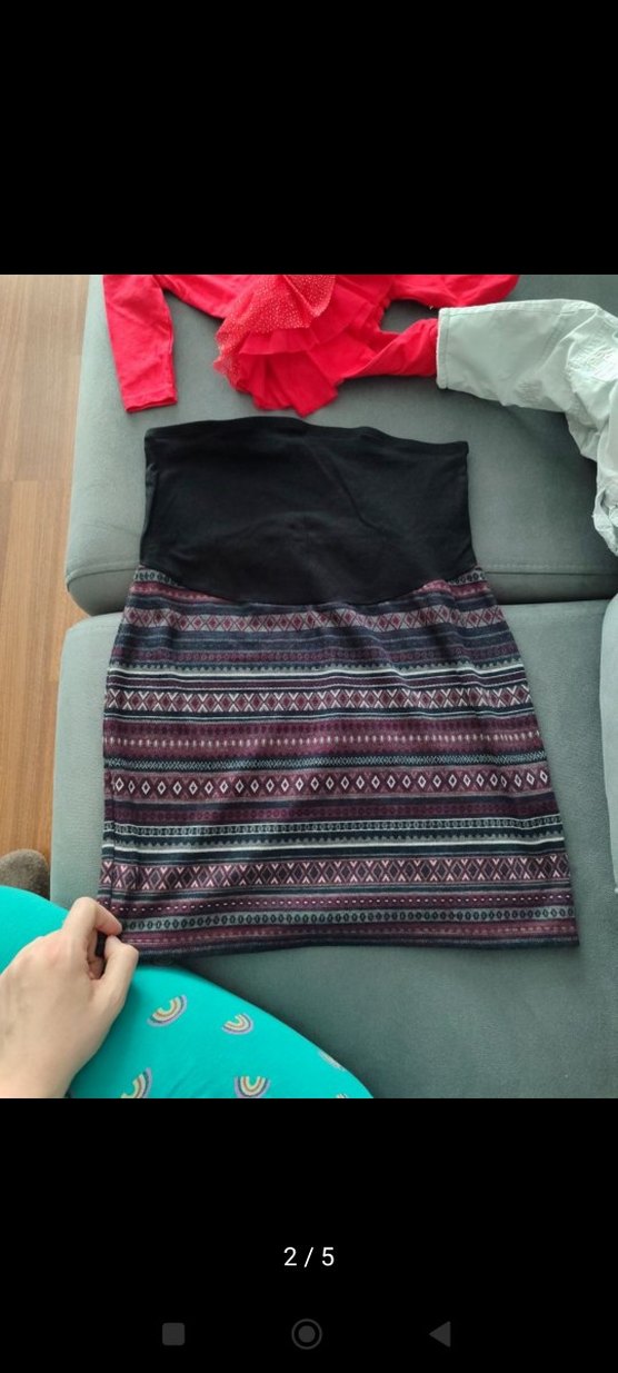 Bohem Desenli Kemerli Midi Hamile Eteği - Görsel 2