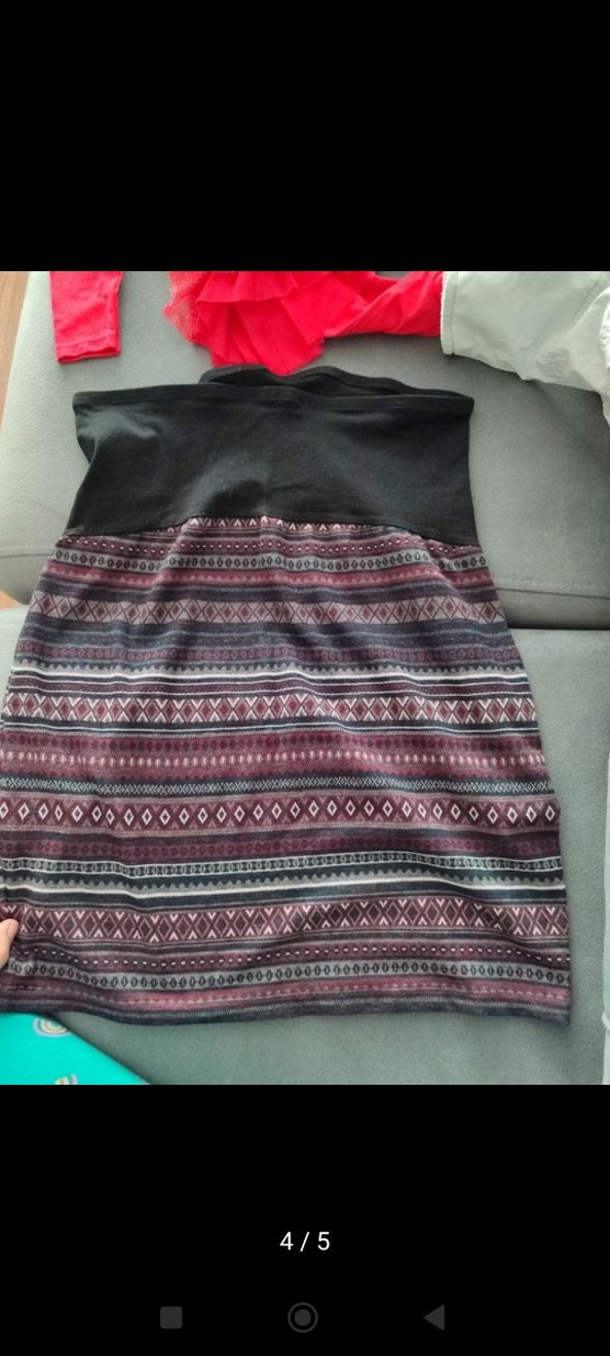 Bohem Desenli Kemerli Midi Hamile Eteği - Görsel 4