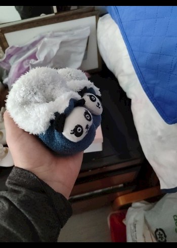 Kız Çocuk Renkli Panda Desenli Sıcak Terlik - Görsel 3