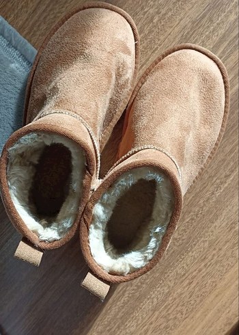 Kahverengi Süet Tüylü Kadın Dolgu Topuk Bot - Görsel 3